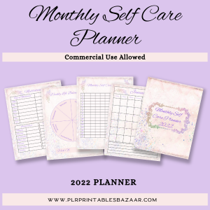 2022 Monthly Self Care Planner